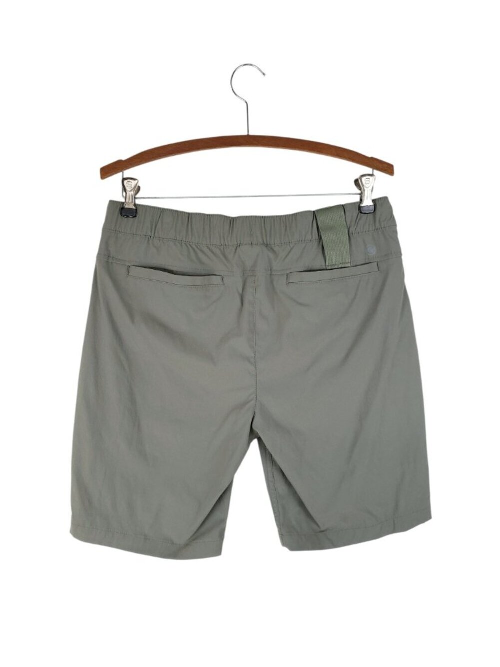 Eddie Bauer 1st Ascent Pull On Bermuda Shorts Olive Green Ripstop Nylon Womens 8 - Picture 2 of 9